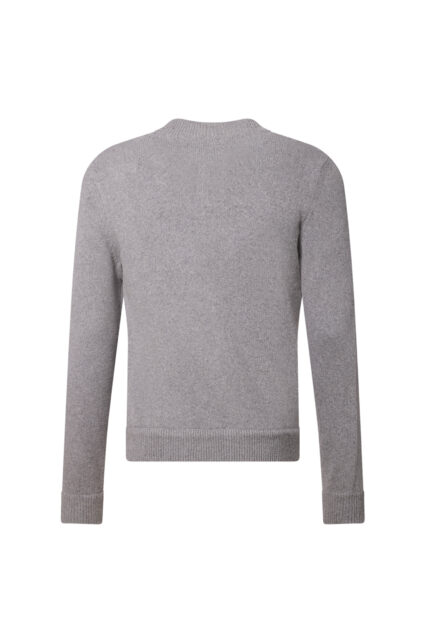 Sweter Rozpinany z Wełną Szary w Kratę Pierre Cardin