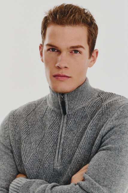 Sweter Szary w Romby Pierre Cardin