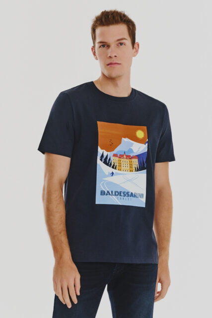 T-shirt Traco Granatowy Baldessarini